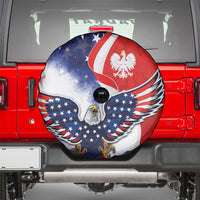 Polish American Heritage Month Spare Tire Cover USA Eagle and Poland Eagle with National Flag - Wonder Print Shop