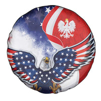 Polish American Heritage Month Spare Tire Cover USA Eagle and Poland Eagle with National Flag - Wonder Print Shop