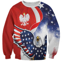 Polish American Heritage Month Sweatshirt USA Eagle and Poland Eagle with National Flag - Wonder Print Shop