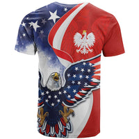Polish American Heritage Month T Shirt USA Eagle and Poland Eagle with National Flag - Wonder Print Shop