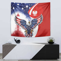 Polish American Heritage Month Tapestry USA Eagle and Poland Eagle with National Flag - Wonder Print Shop