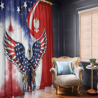 Polish American Heritage Month Window Curtain USA Eagle and Poland Eagle with National Flag - Wonder Print Shop