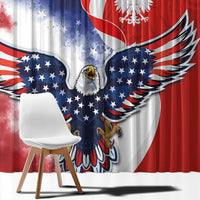 Polish American Heritage Month Window Curtain USA Eagle and Poland Eagle with National Flag - Wonder Print Shop