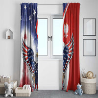 Polish American Heritage Month Window Curtain USA Eagle and Poland Eagle with National Flag - Wonder Print Shop