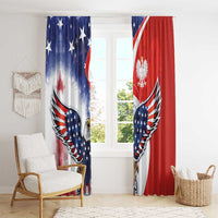 Polish American Heritage Month Window Curtain USA Eagle and Poland Eagle with National Flag - Wonder Print Shop