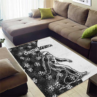 Funny Christmasquatch Camouflage of Snowflakes Area Rug - Wonder Print Shop