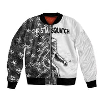 Funny Christmasquatch Camouflage of Snowflakes Bomber Jacket - Wonder Print Shop