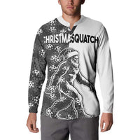 Funny Christmasquatch Camouflage of Snowflakes Button Sweatshirt - Wonder Print Shop