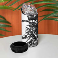 Funny Christmasquatch Camouflage of Snowflakes 4 in 1 Can Cooler Tumbler - Wonder Print Shop