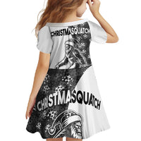 Funny Christmasquatch Camouflage of Snowflakes Family Matching Off Shoulder Maxi Dress and Hawaiian Shirt - Wonder Print Shop