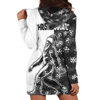 Funny Christmasquatch Camouflage of Snowflakes Hoodie Dress - Wonder Print Shop