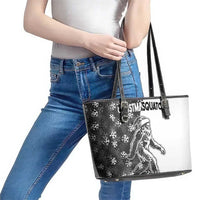 Funny Christmasquatch Camouflage of Snowflakes Leather Tote Bag - Wonder Print Shop
