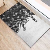 Funny Christmasquatch Camouflage of Snowflakes Rubber Doormat - Wonder Print Shop