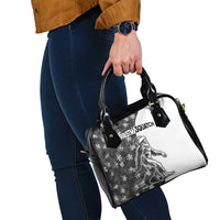 Funny Christmasquatch Camouflage of Snowflakes Shoulder Handbag