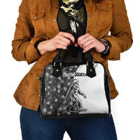 Funny Christmasquatch Camouflage of Snowflakes Shoulder Handbag