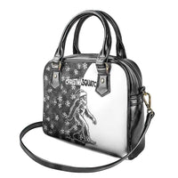 Funny Christmasquatch Camouflage of Snowflakes Shoulder Handbag