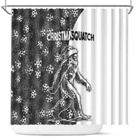 Funny Christmasquatch Camouflage of Snowflakes Shower Curtain