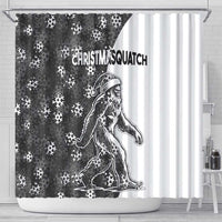 Funny Christmasquatch Camouflage of Snowflakes Shower Curtain