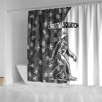 Funny Christmasquatch Camouflage of Snowflakes Shower Curtain