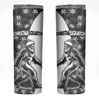 Funny Christmasquatch Camouflage of Snowflakes Skinny Tumbler - Wonder Print Shop