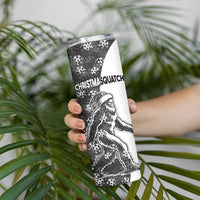 Funny Christmasquatch Camouflage of Snowflakes Skinny Tumbler - Wonder Print Shop