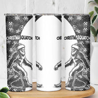 Funny Christmasquatch Camouflage of Snowflakes Skinny Tumbler - Wonder Print Shop