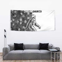 Funny Christmasquatch Camouflage of Snowflakes Tapestry - Wonder Print Shop
