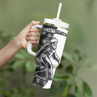 Funny Christmasquatch Camouflage of Snowflakes Tumbler With Handle - Wonder Print Shop