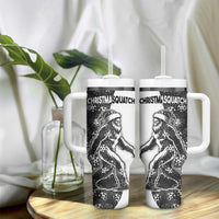 Funny Christmasquatch Camouflage of Snowflakes Tumbler With Handle - Wonder Print Shop