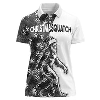 Funny Christmasquatch Camouflage of Snowflakes Women Polo Shirt - Wonder Print Shop