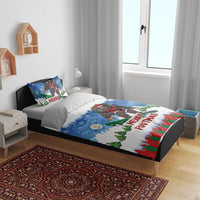 Christmas Bigfoot Ride Snowboard Bedding Set Merry Footmas Xmas Style - Wonder Print Shop