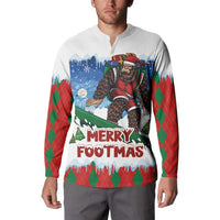 Christmas Bigfoot Ride Snowboard Button Sweatshirt Merry Footmas Xmas Style - Wonder Print Shop