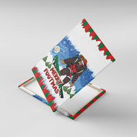 Christmas Bigfoot Ride Snowboard Canvas Wall Art Merry Footmas Xmas Style - Wonder Print Shop
