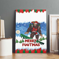 Christmas Bigfoot Ride Snowboard Canvas Wall Art Merry Footmas Xmas Style - Wonder Print Shop
