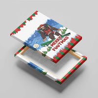 Christmas Bigfoot Ride Snowboard Canvas Wall Art Merry Footmas Xmas Style - Wonder Print Shop