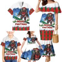 Christmas Bigfoot Ride Snowboard Family Matching Mermaid Dress and Hawaiian Shirt Merry Footmas Xmas Style - Wonder Print Shop