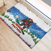 Christmas Bigfoot Ride Snowboard Rubber Doormat Merry Footmas Xmas Style - Wonder Print Shop