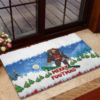 Christmas Bigfoot Ride Snowboard Rubber Doormat Merry Footmas Xmas Style - Wonder Print Shop