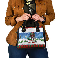 Christmas Bigfoot Ride Snowboard Shoulder Handbag Merry Footmas Xmas Style