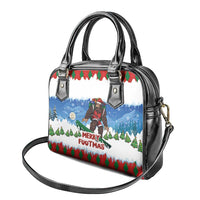 Christmas Bigfoot Ride Snowboard Shoulder Handbag Merry Footmas Xmas Style