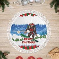 Christmas Bigfoot Ride Snowboard Tree Skirt Merry Footmas Xmas Style - Wonder Print Shop