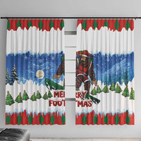 Christmas Bigfoot Ride Snowboard Window Curtain Merry Footmas Xmas Style - Wonder Print Shop