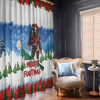 Christmas Bigfoot Ride Snowboard Window Curtain Merry Footmas Xmas Style - Wonder Print Shop