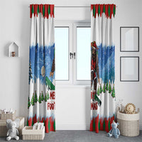 Christmas Bigfoot Ride Snowboard Window Curtain Merry Footmas Xmas Style - Wonder Print Shop