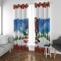 Christmas Bigfoot Ride Snowboard Window Curtain Merry Footmas Xmas Style - Wonder Print Shop