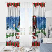 Christmas Bigfoot Ride Snowboard Window Curtain Merry Footmas Xmas Style - Wonder Print Shop