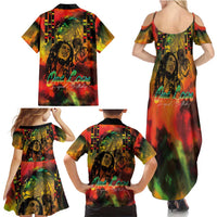 Jamaican Reggae Legend's Birthday Family Matching Summer Maxi Dress and Hawaiian Shirt One Love Jamaica - Wonder Print Shop
