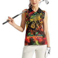 Jamaican Reggae Legend's Birthday Women Sleeveless Polo Shirt One Love Jamaica - Wonder Print Shop