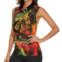 Jamaican Reggae Legend's Birthday Women Sleeveless Polo Shirt One Love Jamaica - Wonder Print Shop