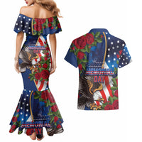 United States Memorial Day-Honor and Remember Couples Matching Mermaid Dress and Hawaiian Shirt